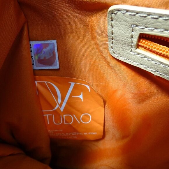 Diane Von Furstenberg DVF Travel Bag Luggage Tote Carryon Blue Tan Canvas - Picture 12 of 12